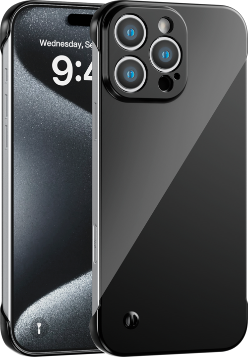 iPhone 15 Pro Max Uyumlu Kamera Korumalı Yanları Açık Sararmaz Sert Mika Şeffaf Kılıf