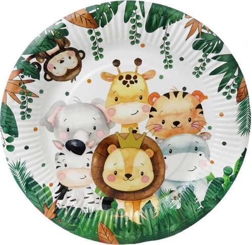 TABAK KARTON SAFARİ PASTEL RENK 23 CM 8 ADET