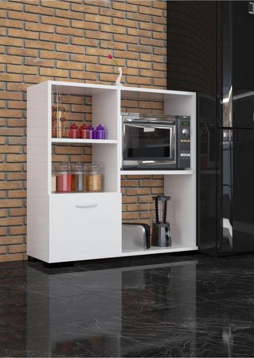 Banyo Dolabı Mutfak Dolabı Mikrodalga Dolabı Çok Amaçlı Dolap Raflı Bölmeli