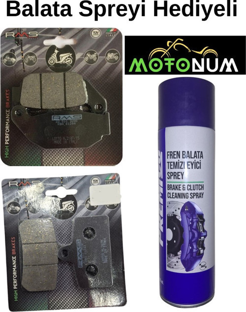 Cf Moto Nk 250 2022 Sonrası Ön ve Arka Fren Balata Takımı RMS Balata Spreyi Hediyeli RM80