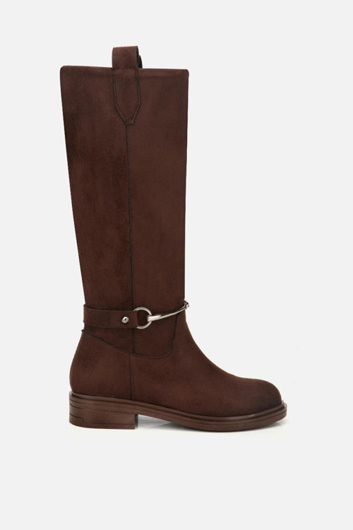 Kadın Süet Kahverengi Zincir Detaylı Çizme