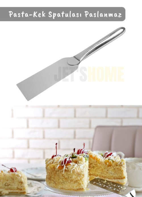 Pasta Spatulası Paslanmaz Kek Spatulası Krema Spatula No:4 Çelik 31 cm