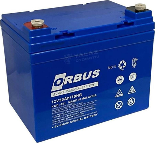12V 33 Ah Engelli Araç Aküsü Jel (195*130*155) (11 Kg) Tse'Li