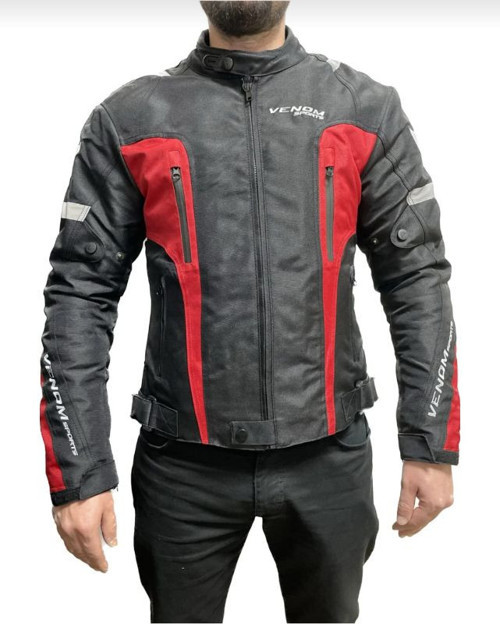 Air Racing Motosiklet Montu 4 Mevsim Motorcu Touring Mont Siyah-Kırmızı