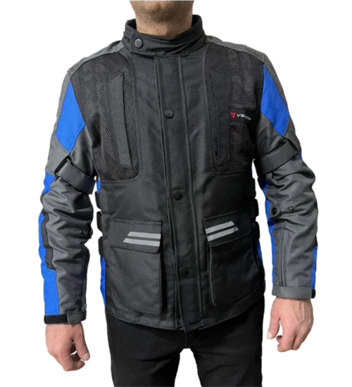 Motosiklet Montu Tourex 4 Mevsim CE Sertifikalı Long Touring Mont Siyah-Mavi