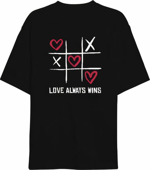 Sevgililer Günü İçin Özel Tasarım Love Always Wıns Baskılı Tshirt
