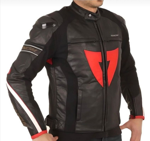 Motosiklet Montu Deri 4 Mevsim Leather Racing Mont Black-Red