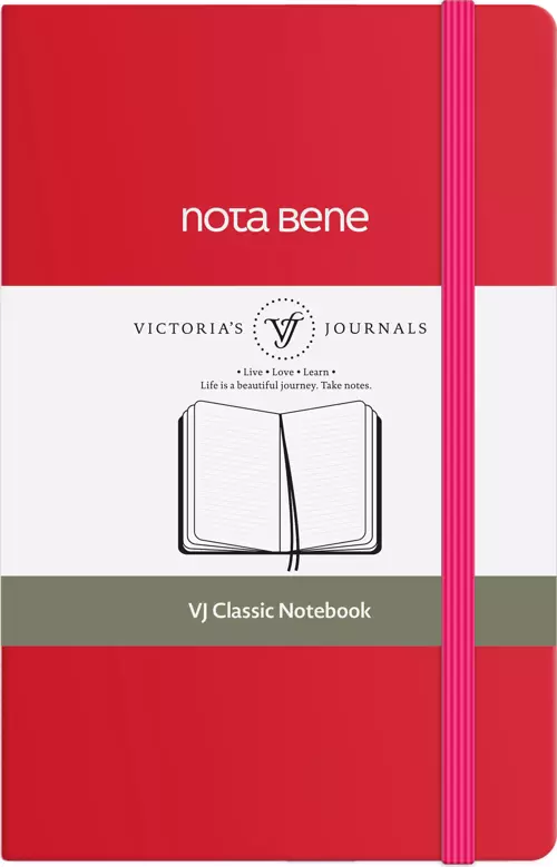 Victoria's Journals Nota Bene Classic Sert Kapak Defter, 9x14 cm, Çizgili