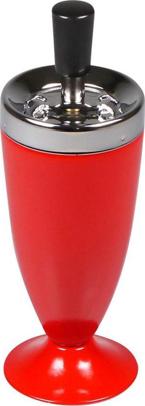 Bas-Çevir Metal Hazneli Küllük Kupa Kırmızı 15cm