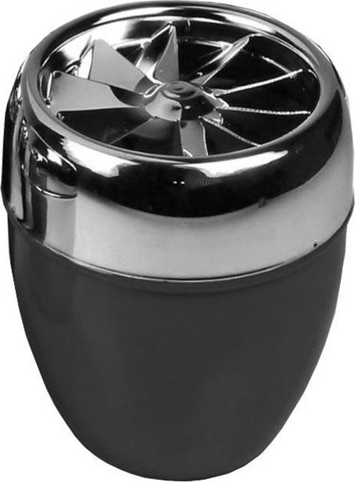Bas-Çevir Türbin Metal Hazneli Küllük Mat Siyah 9cm