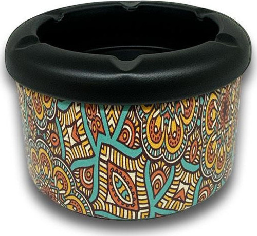 Mandala Desen Metal Mini Sigara Küllüğü Turkuaz 8cm