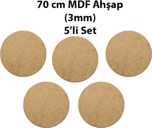 Yuvarlak Ahşap Zemin, 70 Cm, 5 Adet, 3 Mm Mdf, Pürüzsüz, Daire Lazer Kesim Ahşap Zeminler