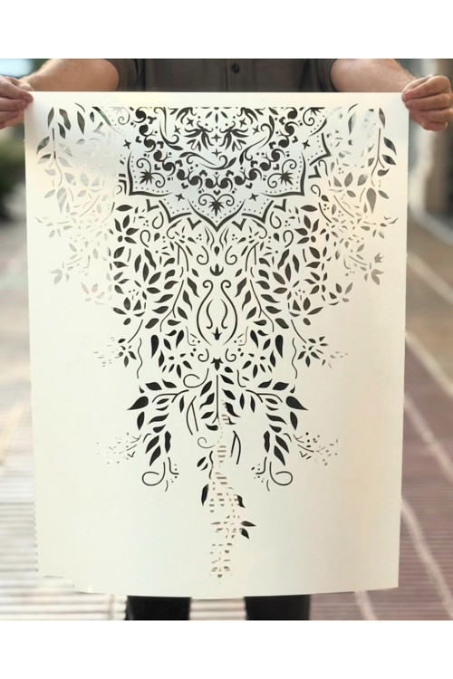 Sarmaşık Büyük Boy Duvar Şablonları, 0,35 Mm Kalın Malzeme, Alçı Ve Boyaya Uygulanabilir