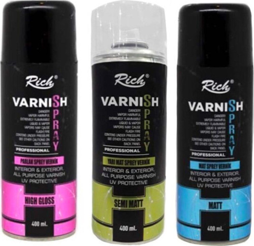 Sprey Vernik, Yarı Mat Vernik, Tüm Seçenekleriyle, 400 Ml
