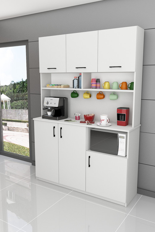 %100 MDFLAM Kahve Köşesi Çok Amaçlı Mutfak Dolabı KAHVE03