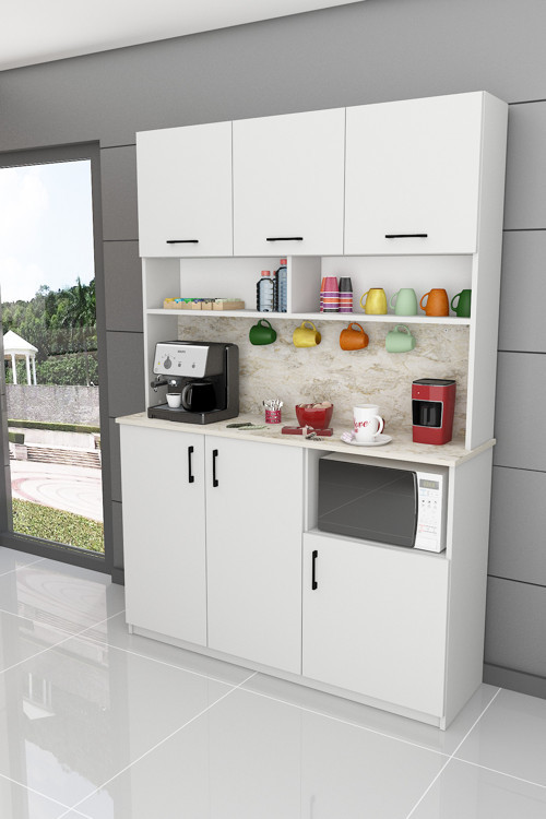 %100 MDFLAM Kahve Köşesi Çok Amaçlı Mutfak Dolabı KAHVE03