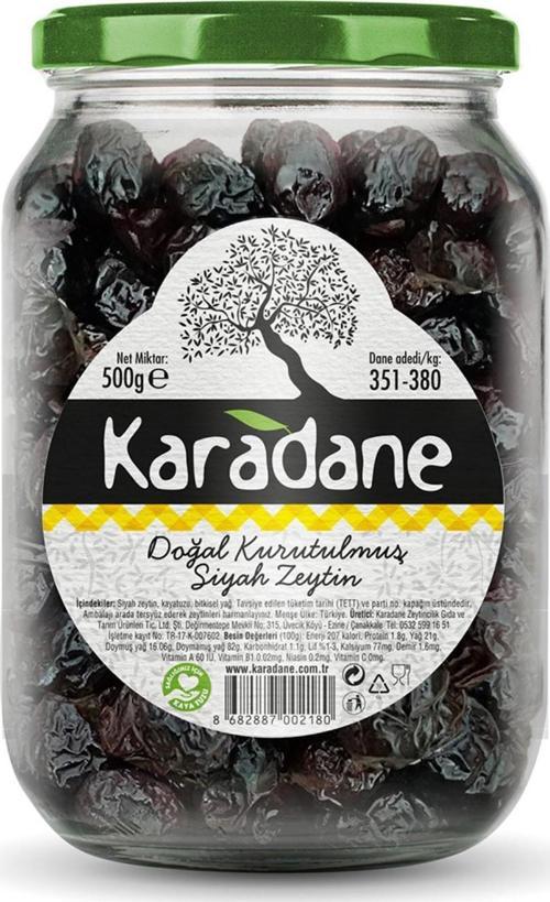 Doğal Kurutulmuş Siyah Zeytin 351-380 Kalibre 500 g ℮