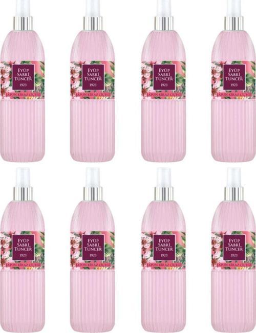 Japon Kiraz Çiçeği Kolonyası 150 ml Silindir Pet Şişe Sprey X 8 Adet