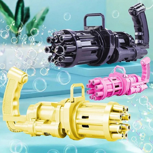 3 ADET PEMBE GOLD SİYAH ÇOKLU KÖPÜK ATAN KÖPÜK TABANCASI BUBBLES GUN PİLLİ BALONCUK TABANCASI 20X7CM