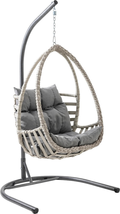 Malta Tek Kişilik Rattan Bahçe Salıncağı | Beyaz