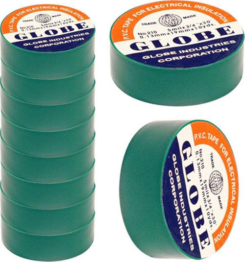 Globe İzole Bant Yeşil 10'lu Paket PVC Elektrik Izolasyon Bandı