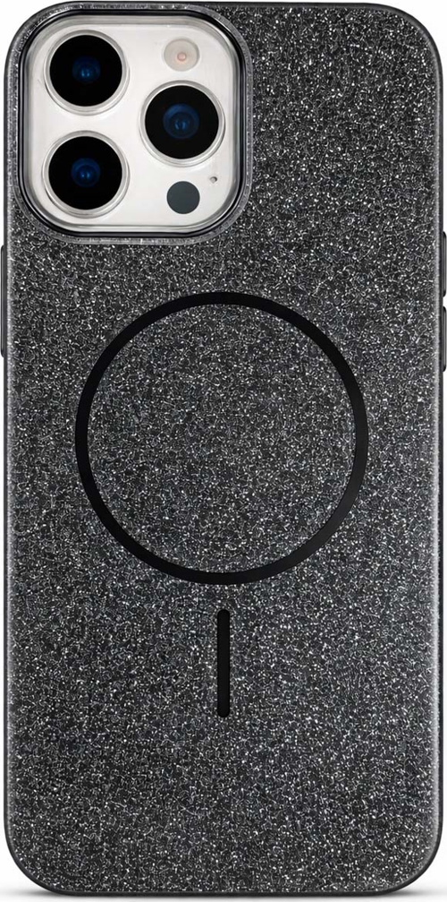 iPhone 14 Pro Uyumlu Telefon Kılıfı Magsafe Wireless Şarj Özellikli Simli Lüks Silikon Kılıf