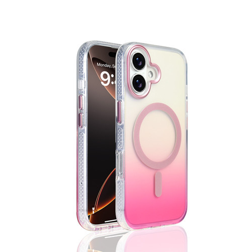 iPhone 17 uyumlu Kılıf Toros M-Safe Şarj Özellikli Transparan Renk Geçişli Silikon