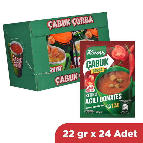 Çabuk Çorba Kıtırlı Acılı Domates 22 gr x 24 Adet