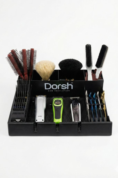 Kuaför Tipi Tezgah Üstü 38x30 cm Premium Organizer Siyah F-177