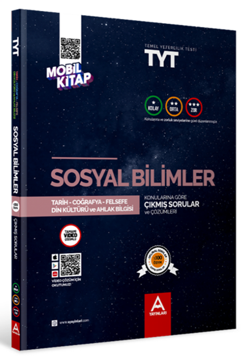 A Yayınları YKS TYT Sosyal Bilimler Konularına Göre Çıkmış Sorular Video Çözümlü