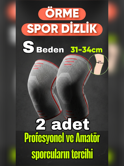 S beden 2 Li Set 3D Örme Sporcu Dizlik – Ağrı Azaltıcı, Diz Koruyucu Nefes Alabilir, Kompresyon Destekli, Kaymaz, voleybol, fitness, basketbol, doğa sporları