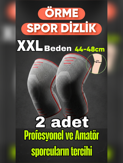 XXL beden 2 Li Set 3D Örme Sporcu Dizlik – Ağrı Azaltıcı, Diz Koruyucu Nefes Alabilir, Kompresyon Destekli, Kaymaz, voleybol, fitness, basketbol, doğa sporları