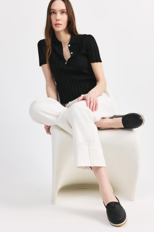 Kadın Siyah Comfort Düz Ayakkabı