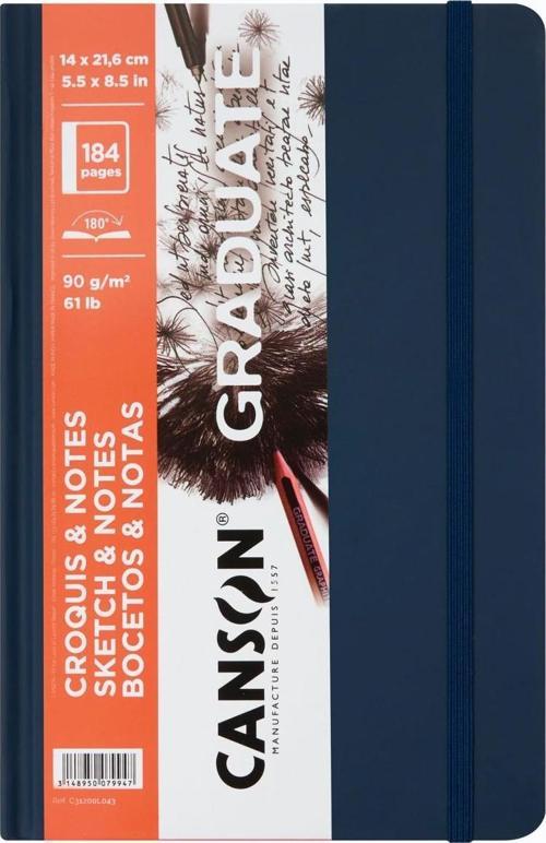 Graduate Sketch & Notes 14x21.6cm 90gr 92yp Ciltli Eskiz Defteri Lacivert / C31200L043