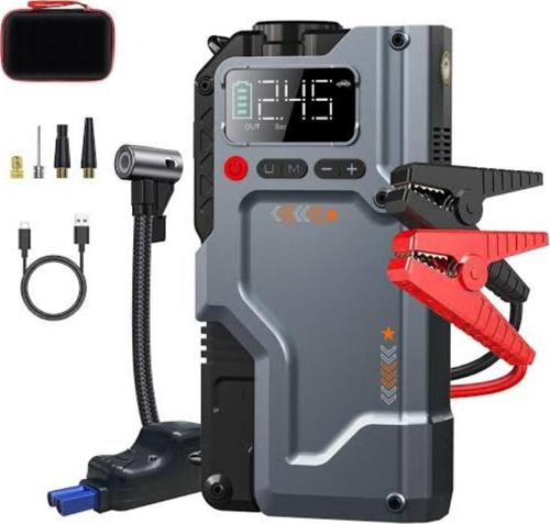 Castu Cs70 Plus Akü Takviye Cihazı | 4'ü 1 Arada Powerbank, Hava Kompresörü, LCD Ekran, 12.000mAh 150PSI