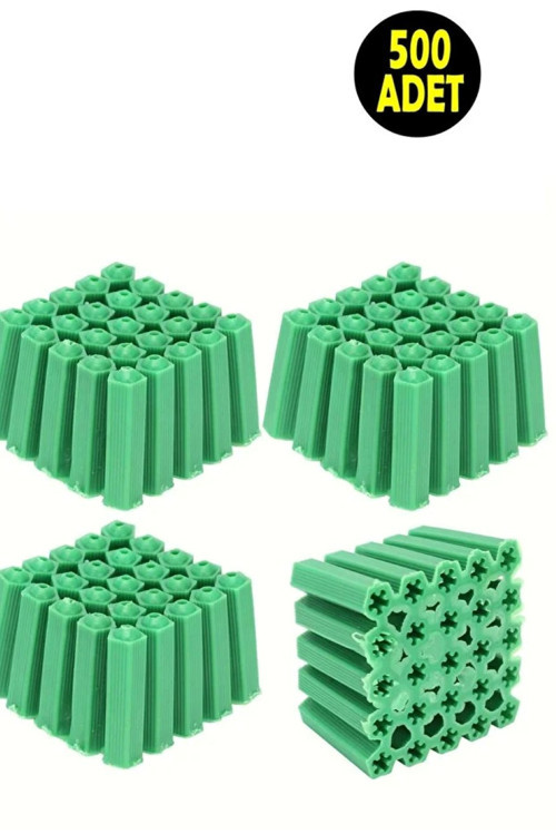500 ADET 06 mm Plaastik Duvar Dubel Genleşme Tabası - Çivi Vida Dubeli