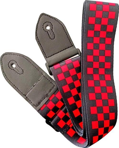 RJGGRID Gitar Askısı (132 cm) Siyah Kırmızı Dama