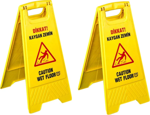Kaygan Zemin Levhası - Dikkat Uyarı Levhası - 2 Adet