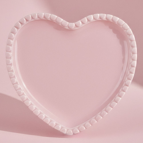 Pink Love Porselen Pasta Tabağı Pembe 21 cm
