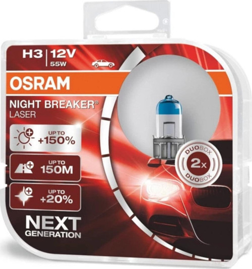 Night Breaker Laser H3 Ampul Takımı %150 Daha Fazla Işık