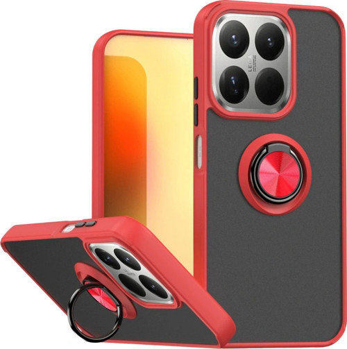 Xiaomi Mi 15T Montreal Yüzüklü Silikon Kapak - Kırmızı