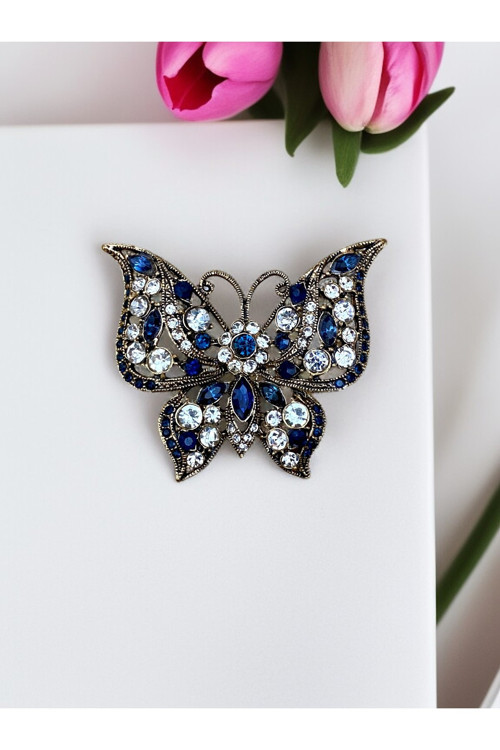 Black Diamond Swarovski Taşlı Kelebek Broş