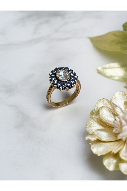 Kristal Oval Taşlı Yüzük