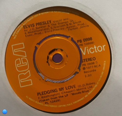 Elvis Presley - Way Down / Pledging My Love 7" Vinyl Single (UK Press, 1977)