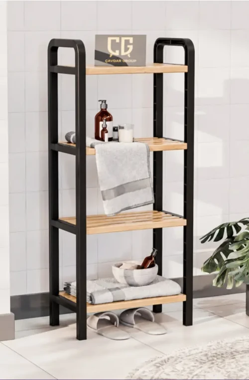 Fifty Banyo Düzenleyici Lüks 40 Cm Mutfak Rafı Banyo Dolabı Çok Amaçlı Dolap 4 Katlı Düzenleyici