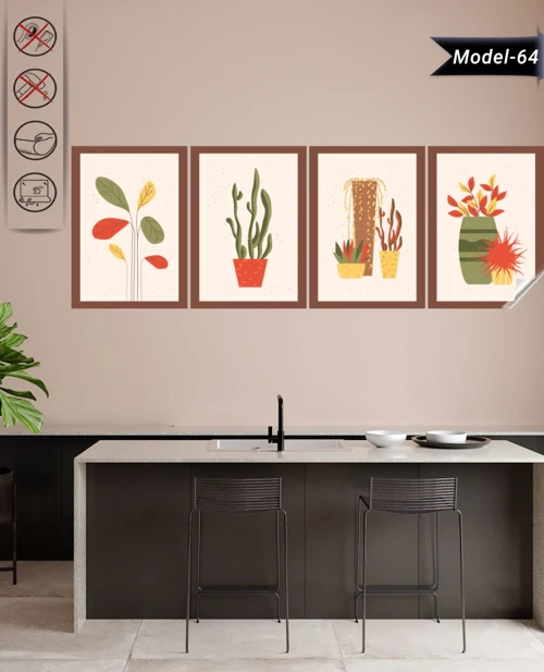 Statik Tutunma Özellikli Tablo - Poster Çiçek (Model- 64)