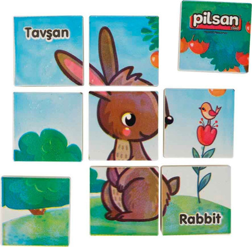 Hayvan Serisi 9 Parça Puzzle Set 03-355-Taba Tavşan