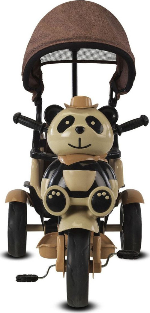 127 Little Panda Ebeveyn Kontrollü Tenteli Müzikli Tricycle Üç Teker Bisiklet-Kahve