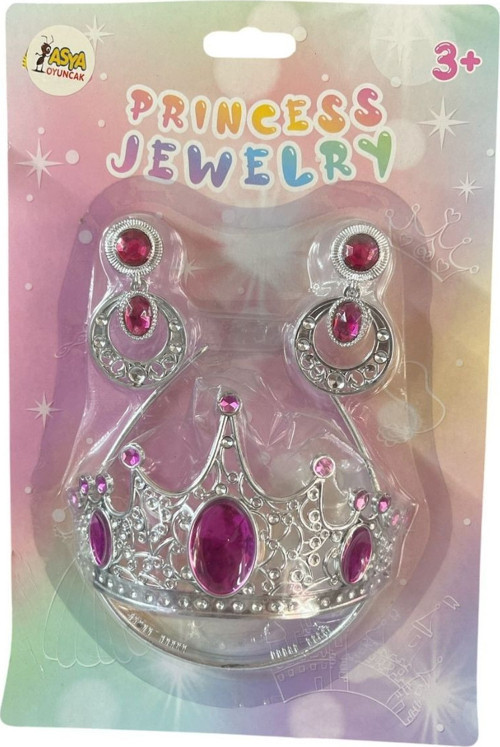Prenses Takı ve Taç Seti JY993C-Pembe
