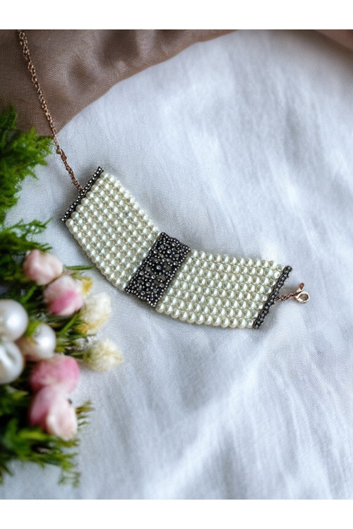 Antik Bronz İnci Bileklik